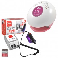 Combo Cabina Para Uñas UV Teknikpro Spa + Torno Comfort Drill