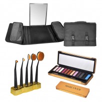 Combo Make-up: Maletín + Brochas + Kit de Maquillaje