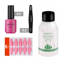 Set 5 Esmaltes Semipermanente + Capsulas + Removedor + Lima Meliné
