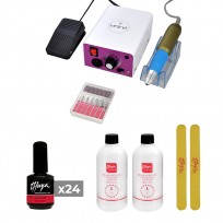 24 Esmaltes Semipermanentes Thuya + Torno Practical Drill + Removedores y Limas