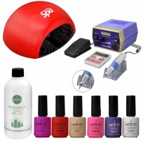 Combo 6 Esmaltes Meliné + Removedor + Cabina UV - LED + Torno