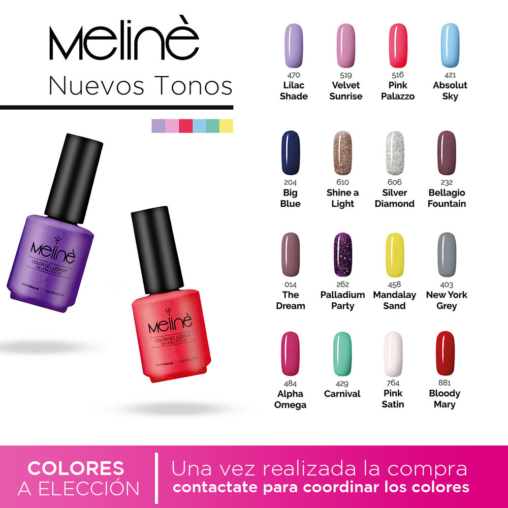 Combo 18 Esmaltes Semipermanentes Gel Uv/led Meliné - De Uñas