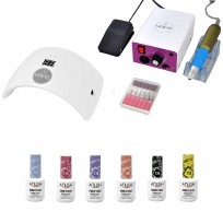 6 Esmaltes Semipermanentes Anush + Cabina y Torno Meliné