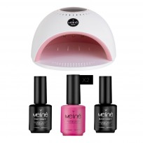 Kit 2 Esmaltes Semi + Base/Top + Cabina UV/LED 54W Meliné